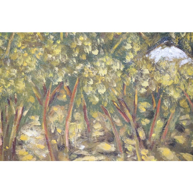 Traditional Mid 20th Century Woman at the Water Original Oil on Canvas Signed For Sale - Image 3 of 6