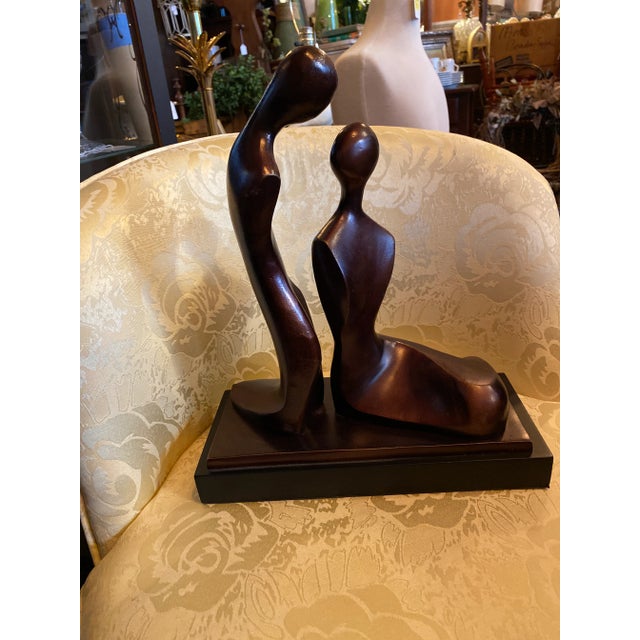 1980s Modern Bronze Color Couples Figure For Sale - Image 4 of 4