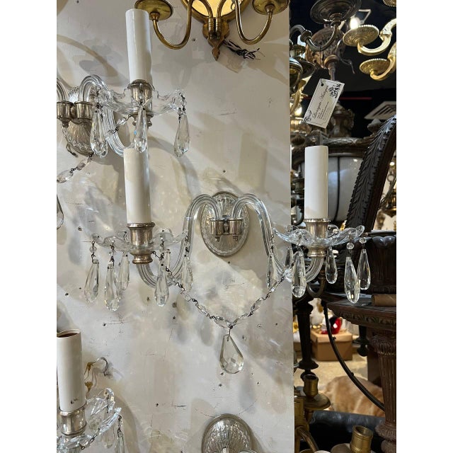 1900s Caldwell Crystal Sconces 2 Lights - a Pair For Sale - Image 10 of 10