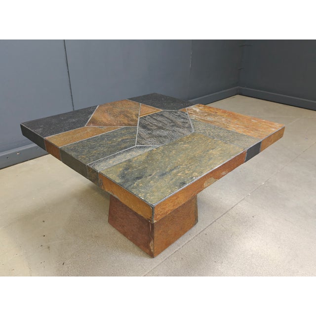 Brutalist Slate Stone Coffee Table, 1980s For Sale - Image 4 of 4