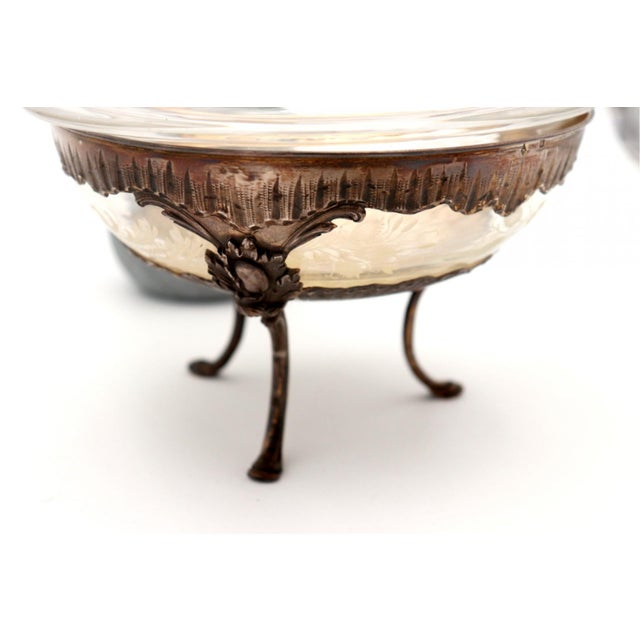 Cut Glass Candy Box with Floral Reliefs For Sale - Image 6 of 7