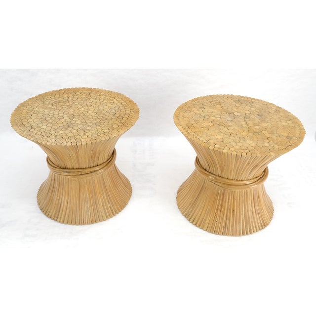 Sheaf of "Wheat" Style 36" Round c1970s Mid Century Modern Coffee Table MINT For Sale - Image 10 of 10