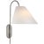Kate Spade New York for Visual Comfort Signature Kinsley Large Articulating Wall Light in Polished Nickel with Linen Shade For Sale