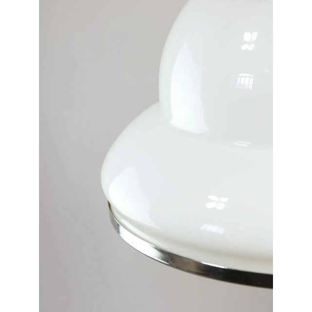 Mid-Century Opaline & Chrome Pendant Lamp For Sale - Image 10 of 12