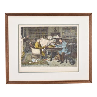 Hand Colored Etching by James Dobie "A Little Mortgage" Artist Walter Dendy Sadler For Sale