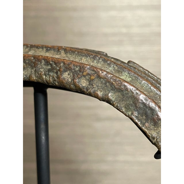 19th Century Antique Bronze African Congolese Mounted Currency Cuffs- A Set of 2 For Sale - Image 5 of 7