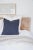Navy Blue Down Linen Pillow For Sale - Image 4 of 6