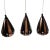 Black Droplet Pendant Lights in Copper by Werner Schou for Coronell Electrical Denmark, 1960s, Set of 3 For Sale - Image 8 of 8
