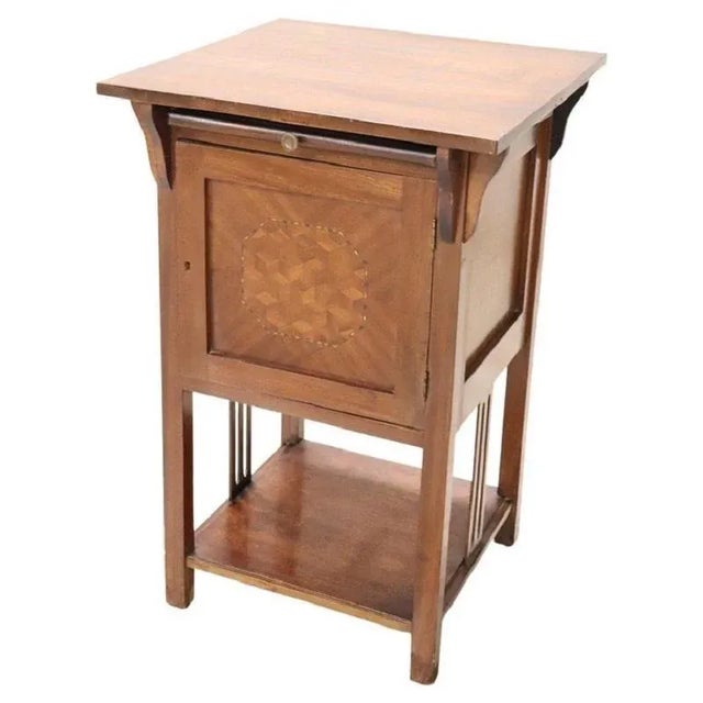 Wood Early 20th Century Art Nouveau Inlaid Walnut Side Table For Sale - Image 7 of 7