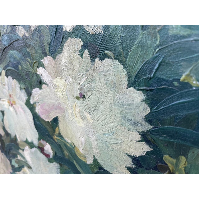 Alexandre Guelle, Flower Garden, 1911, Oil Painting on Canvas, Framed For Sale - Image 17 of 18