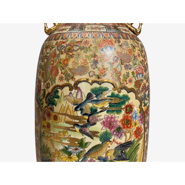 Chinese Rose Medallion, Monumental Floor Vase, Porcelain, Gilt, China, 20th C. For Sale - Image 4 of 14