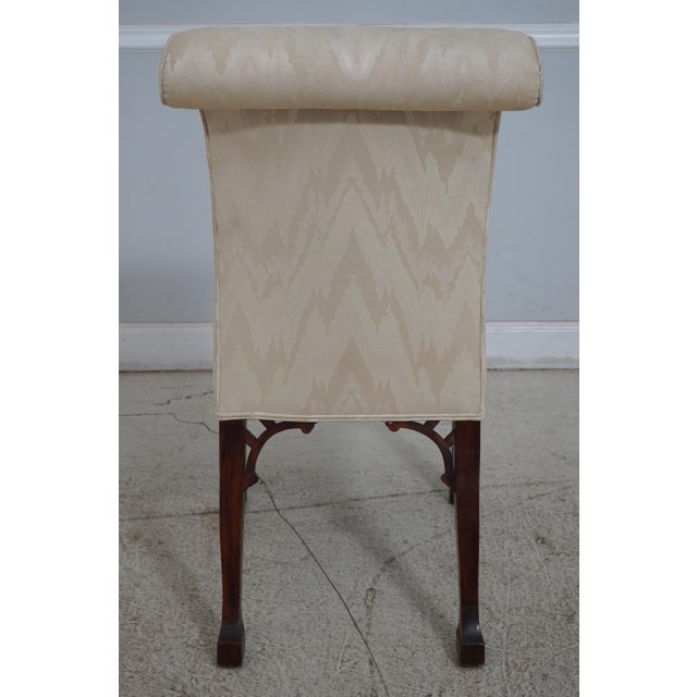 Chippendale Style Upholstered Roll Back Side Chair For Sale - Image 4 of 12