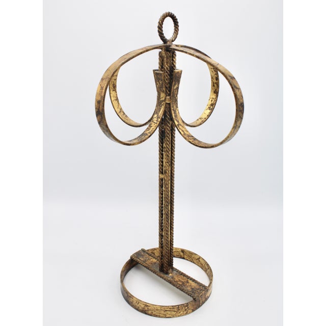Mid Century Italian Golden Gilt Metal Hand Towel Rack For Sale - Image 9 of 9