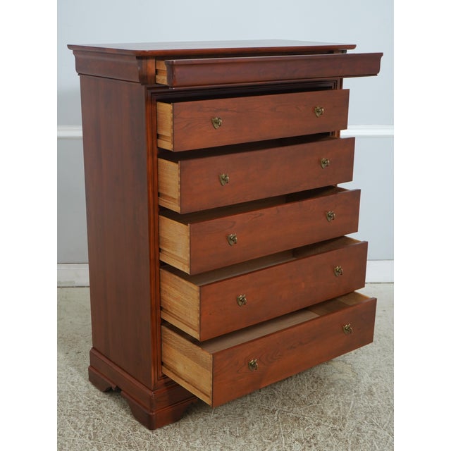 Traditional Stickley Cherry Marseilles 6 Drawer High Chest For Sale - Image 3 of 15