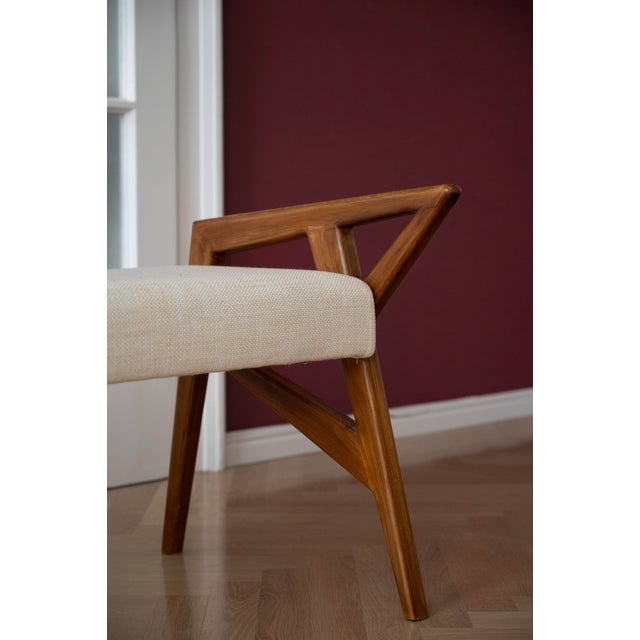 1960s Mid-Century Modern Italian Bench in the style of Gio Ponti, 1960s For Sale - Image 5 of 7