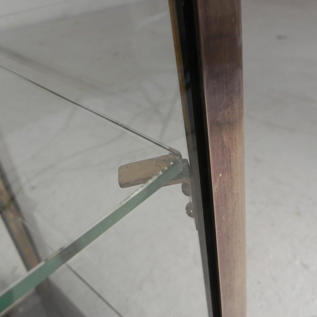 Glass Counter Display Case with a Brass Frame and Glass Shelves, 1930s For Sale - Image 13 of 18