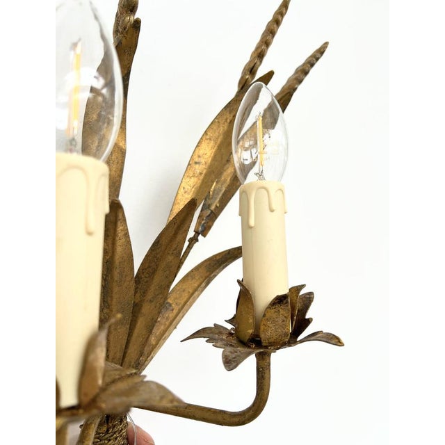 Gilt Metal Wall Sconces, 1960s, Set of 2 For Sale - Image 3 of 13