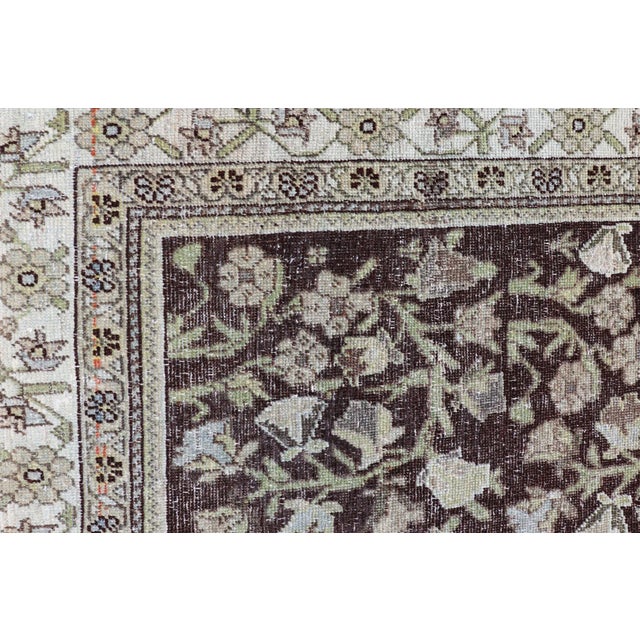 Early 20th Century Antique Sultanabad Mahal Rug With Rich Brown and Geometric Patterns 4'2 X 5'7 For Sale - Image 5 of 10