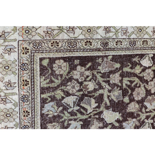 Early 20th Century Antique Sultanabad Mahal Rug With Rich Brown and Geometric Patterns For Sale - Image 5 of 10