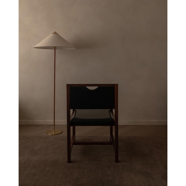 1960s Vintage Scandinavian Style Wooden and Black Skai Leather Armchair, 1960s For Sale - Image 5 of 18