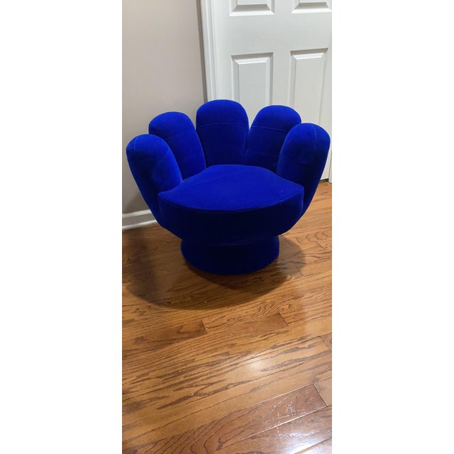 Vintage Velvet Blue Hand Chair Chairish