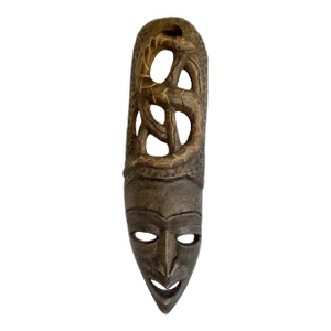 Vintage Hand-Carved Wood African Haitian Mask