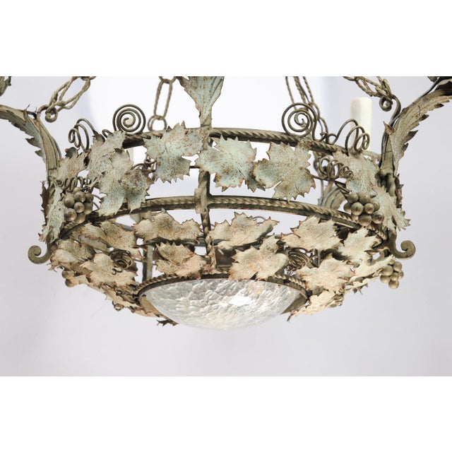 Early 20th Cent. French Two-Tier Chandelier With Vine and Tendril Motif For Sale - Image 14 of 16