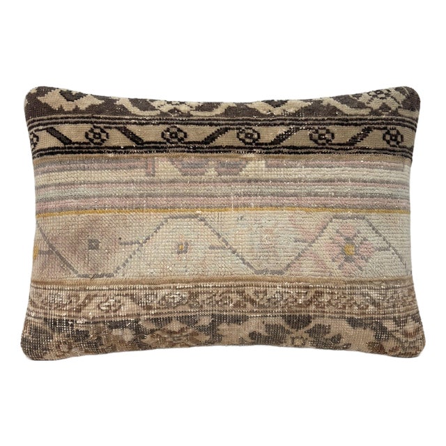 Faded Oushak Rug Pillow Cover 16'' X 24'' For Sale