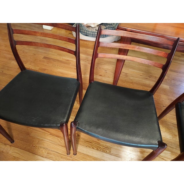 Wood 1970s Neil's Moller No 62 and 78 Rosewood Dinning Chairs. Set of 6 For Sale - Image 7 of 8