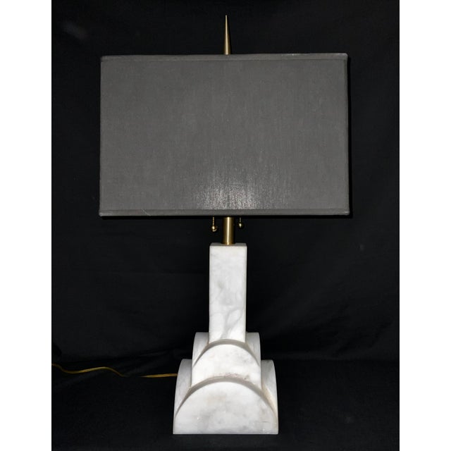 Art Deco Late 20th Century Frederick Cooper Art Deco Marble Table Lamp For Sale - Image 3 of 12