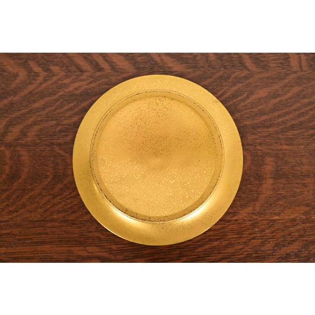 Tiffany Studios New York Bronze Doré Pedestal Bowl or Compote Dish With Abalone Inlay For Sale - Image 11 of 14