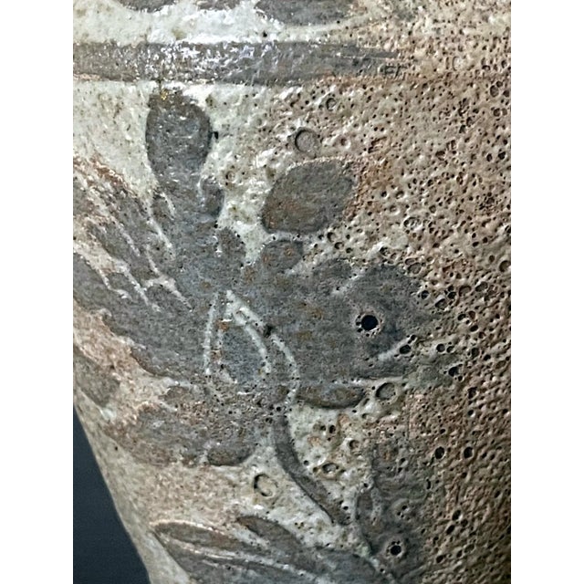 Antique Korean Buncheong Incised Design Ceramic Vase For Sale In Atlanta - Image 6 of 13