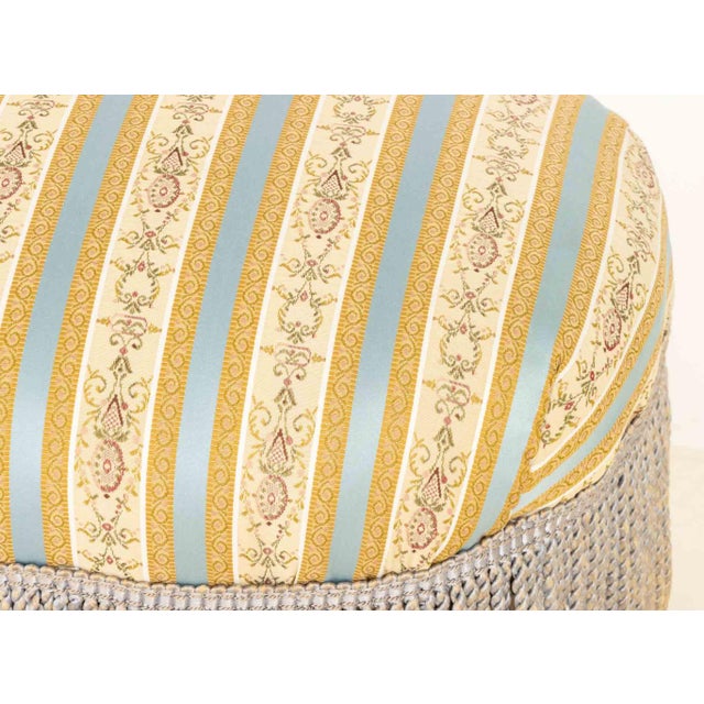 Louis XVI Style Upholstered Oval Ottoman For Sale In New York - Image 6 of 8