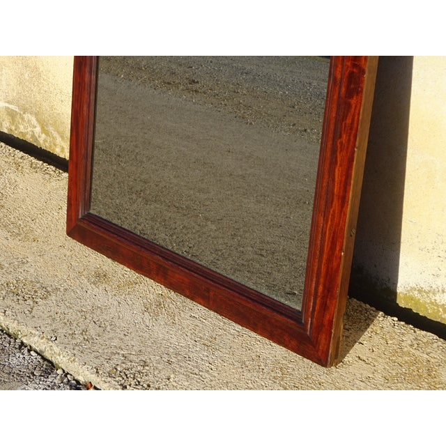 Large Antique Mirror with Flamed Mahogany Frame, 1890s For Sale - Image 9 of 17