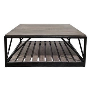Ethan Allen Beam Industrial Modern Coffee Table For Sale