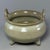 Ceramic Chinese Celadon Tripod Vessel, Twin‑Handle Crackle‑Glaze Collectible Decorative Censer For Sale - Image 7 of 9