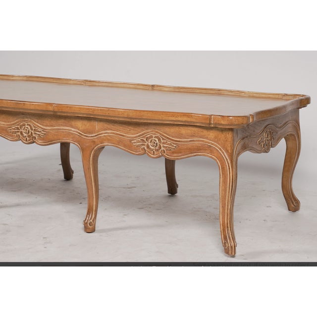 French Late 20th Century Judson Rothschild Italian Rococo Louis XV Style Coffee Table | Distressed Walnut Finish For Sale - Image 3 of 6