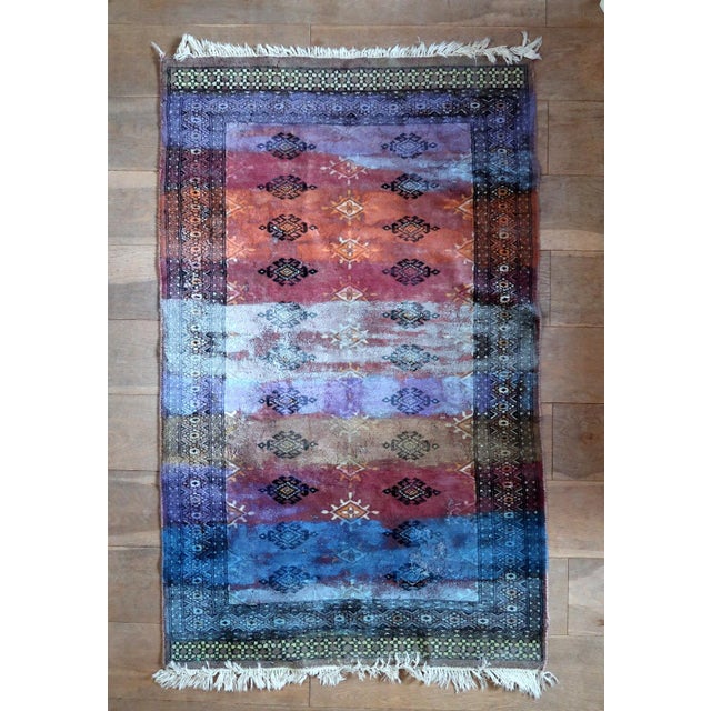 1950s, Contemporary Artistry Meets Vintage Bukhara Rug, 3.1' X 5' For Sale - Image 9 of 13