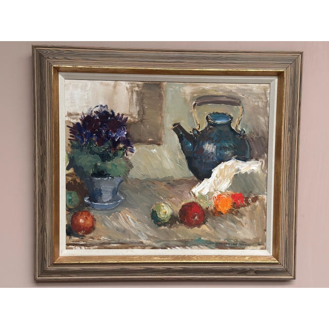 Karl Gustav Strandberg, Still Life with Kettle, 1960s, Oil Painting on Canvas, Framed For Sale - Image 14 of 18