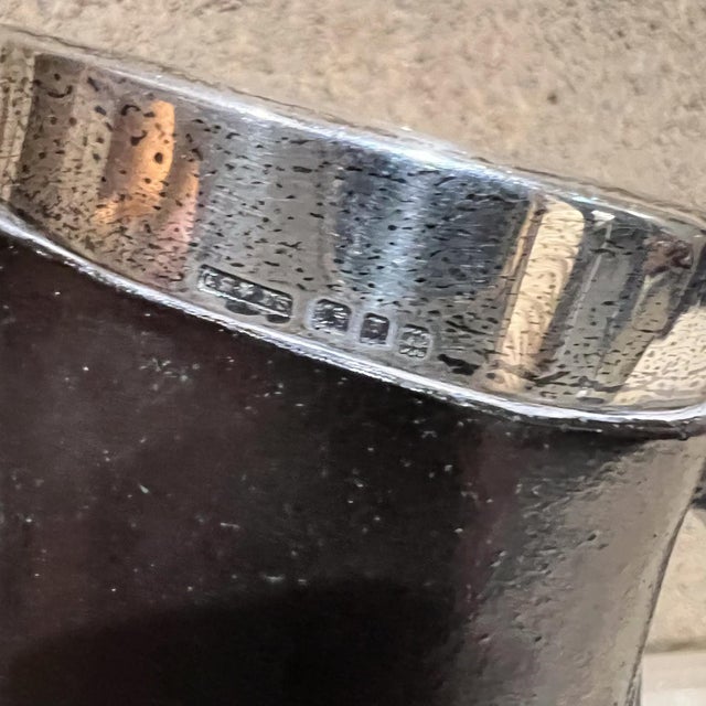 AMBIANIC presents Late Victorian Silver Mounted Ceramic Pottery Blackjack Pitcher Doulton Lambeth mark of Saunders &...