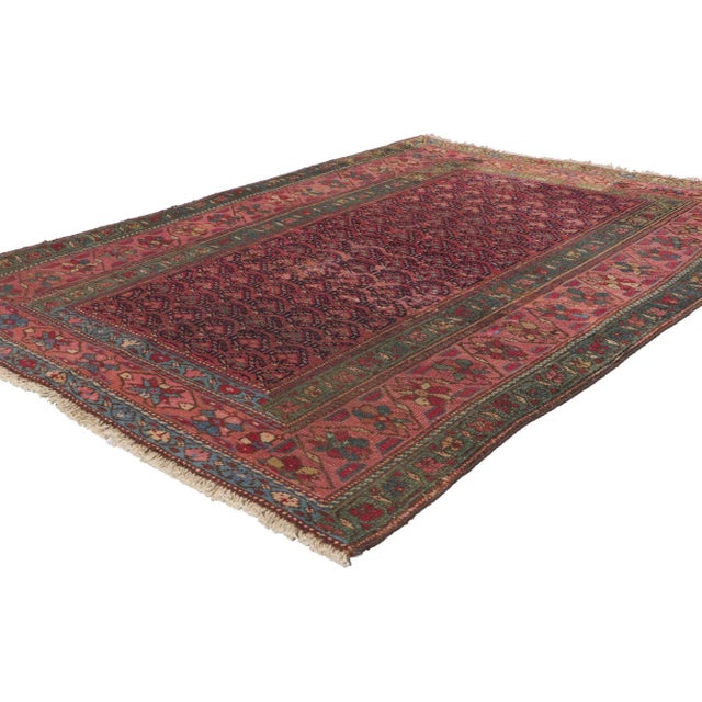 Antique Persian Malayer Rug, 03'09 X 05'01 For Sale - Image 4 of 10