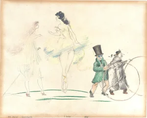 Fritz Von Herzmanovsky-Orlando, The Fine Governess, 1919, Crayon & Pencil on Paper