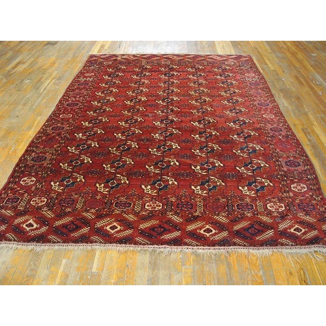 19th Century Russian Tekke Turkmen Carpet ( 7' x 10'6" - 213 x 320 ) Antique Turkman – Tekke Russia 1870s Rug, Country of...