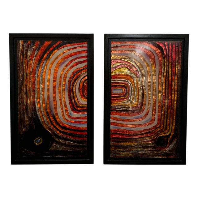 Vintage Resin Panels, 1970s, Set of 2 For Sale