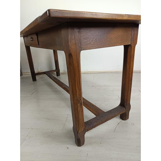 Oak and Walnut Farmhouse Table For Sale - Image 5 of 18