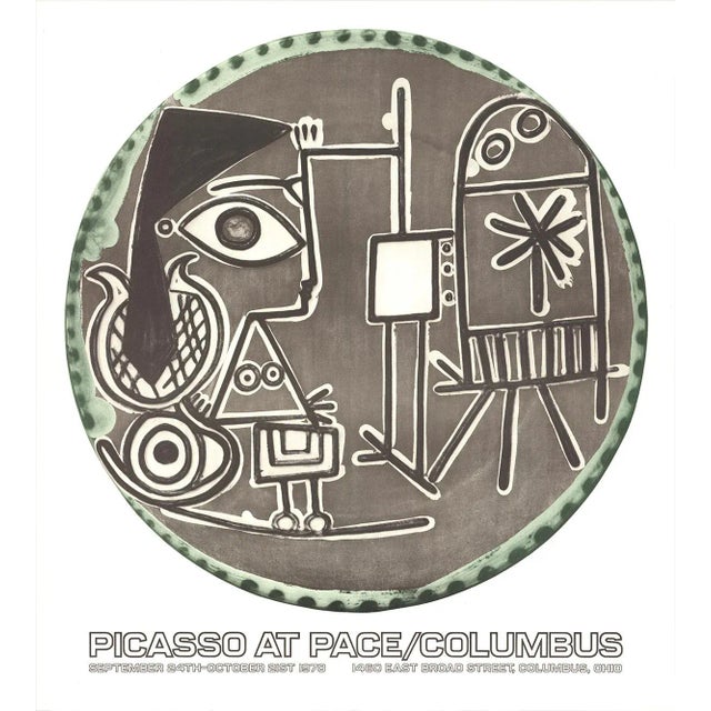 Cubism 1978 Pablo Picasso 'Jacqueline at the Easel' Cubism Brown Usa Offset Lithograph For Sale - Image 3 of 3