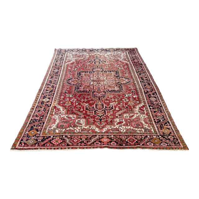 8ft 1in X 11ft Heriz Persian Area Rug For Sale
