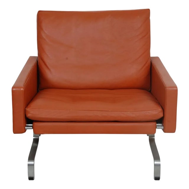 PK-31/1 Lounge Chair in Terracotta Leather by Poul Kjærholm, 1980s For Sale