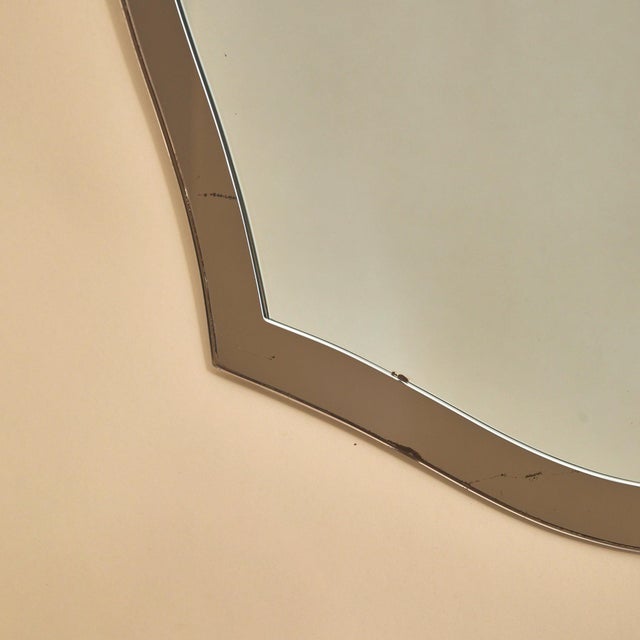 Mid-Century Modern Italian Bronze-Tinted Wall Mirror Attributed to Cristal Arte, 1970s For Sale - Image 3 of 7