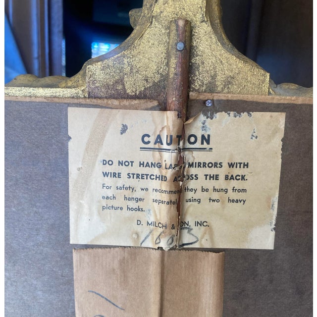 Gold Substantial Vintage NeoClassical Regency Style Wall Mirror For Sale - Image 8 of 9